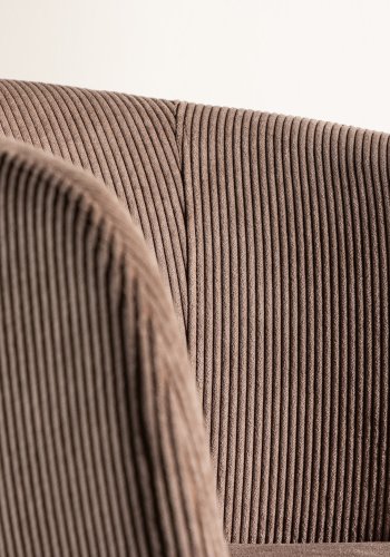 VENTURE DESIGN Berit spisebordstol, m. armlener - brun polyesterflyel og sort stl