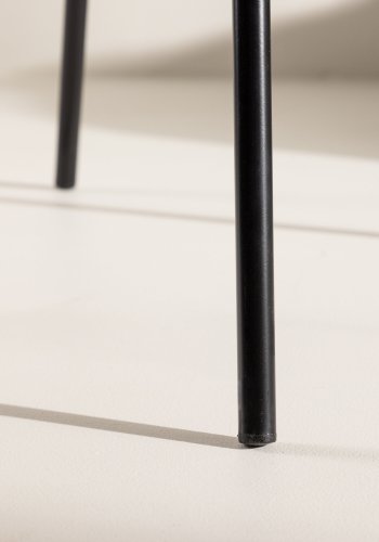 VENTURE DESIGN Berit spisebordstol, m. armlener - brun polyesterflyel og sort stl