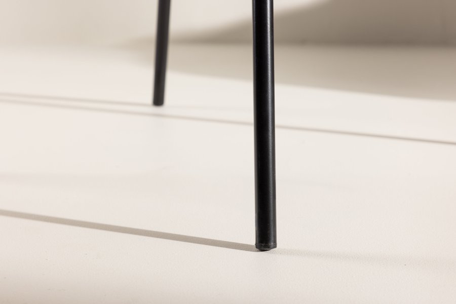 VENTURE DESIGN Berit spisebordstol, m. armlener - brun polyesterflyel og sort stl