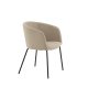 VENTURE DESIGN Berit spisebordstol, med armlener - beige polyester lin og sort stl