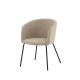 VENTURE DESIGN Berit spisebordstol, med armlener - beige polyester lin og sort stl