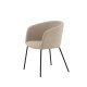 VENTURE DESIGN Berit spisebordstol, med armlener - beige polyester lin og sort stl
