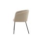 VENTURE DESIGN Berit spisebordstol, med armlener - beige polyester lin og sort stl