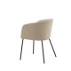 VENTURE DESIGN Berit spisebordstol, med armlener - beige polyester lin og sort stl