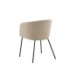 VENTURE DESIGN Berit spisebordstol, med armlener - beige polyester lin og sort stl