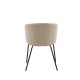 VENTURE DESIGN Berit spisebordstol, med armlener - beige polyester lin og sort stl