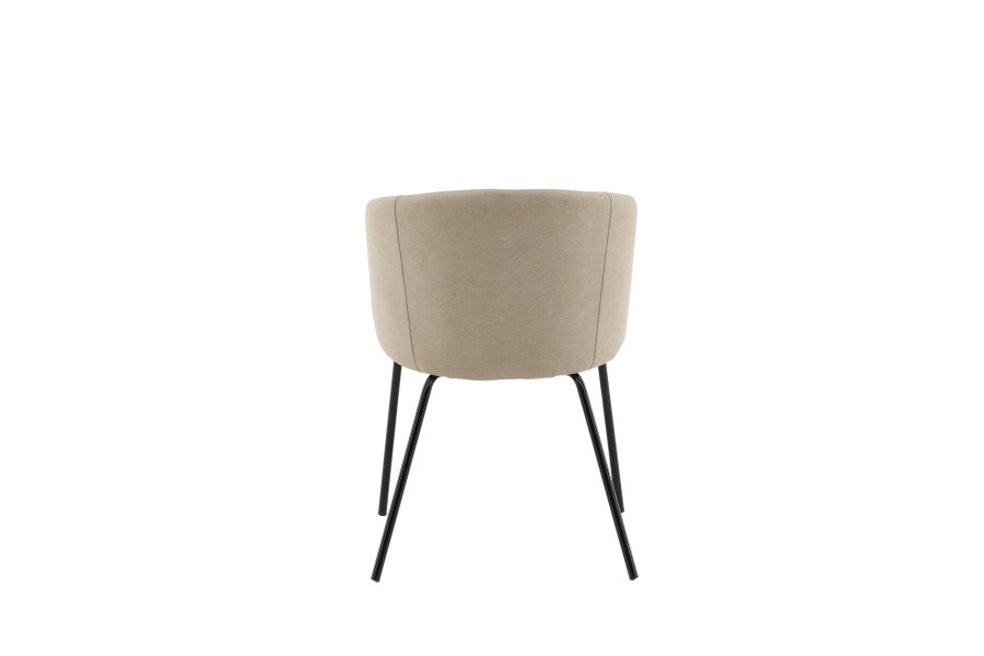 VENTURE DESIGN Berit spisebordstol, med armlener - beige polyester lin og sort stl