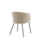 VENTURE DESIGN Berit spisebordstol, med armlener - beige polyester lin og sort stl