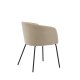 VENTURE DESIGN Berit spisebordstol, med armlener - beige polyester lin og sort stl