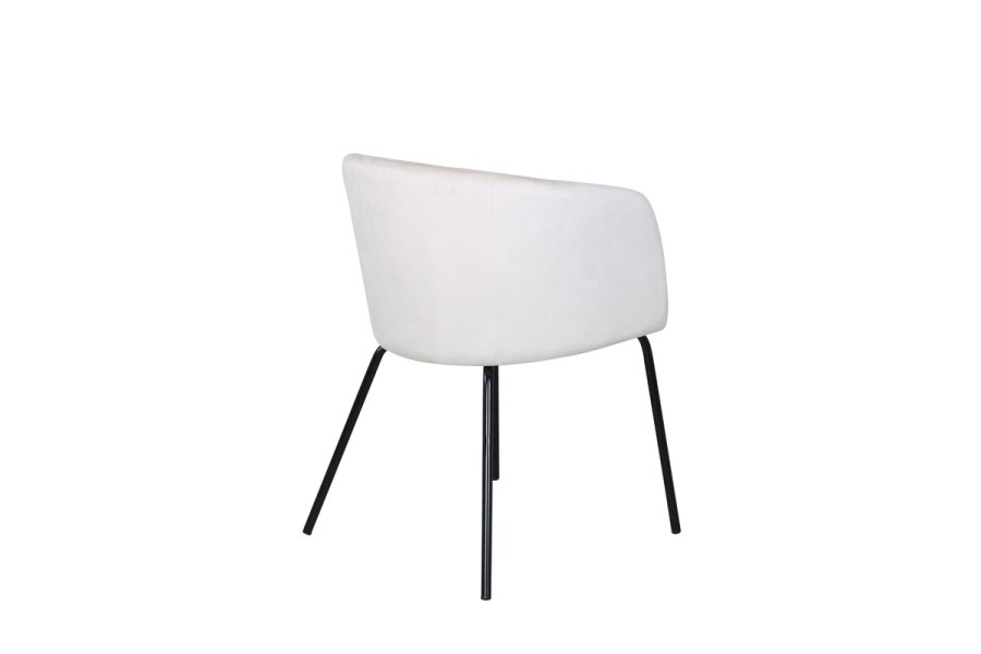 VENTURE DESIGN Berit spisebordstol, med armlener - beige flyel og sort stl