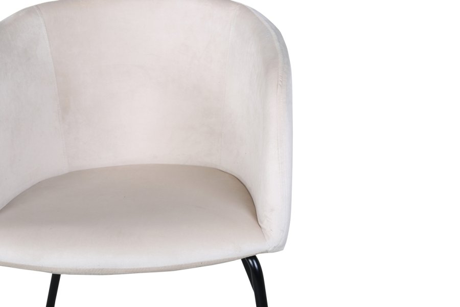 VENTURE DESIGN Berit spisebordstol, med armlener - beige flyel og sort stl