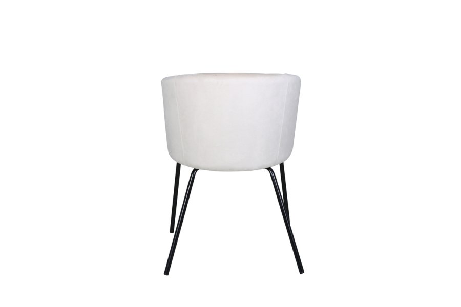 VENTURE DESIGN Berit spisebordstol, med armlener - beige flyel og sort stl