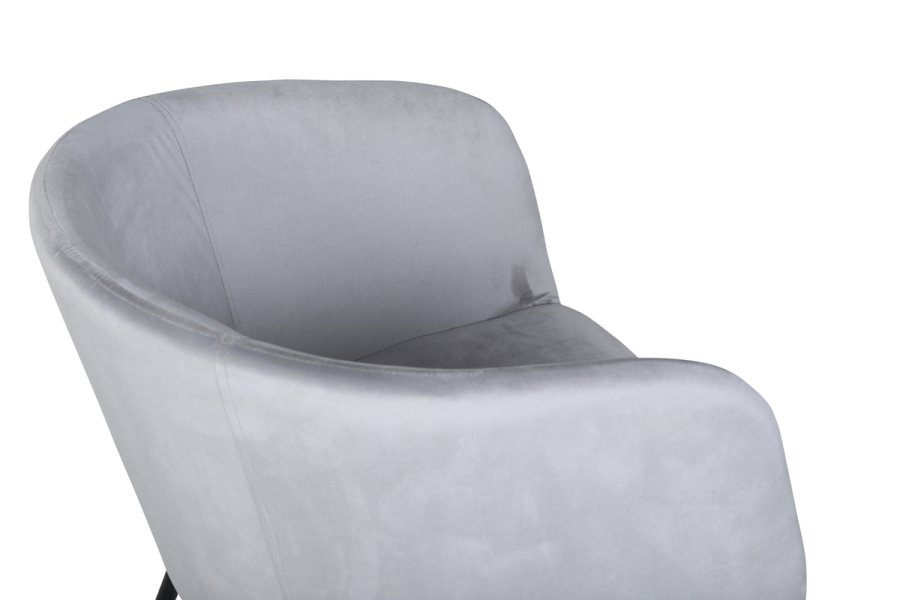 VENTURE DESIGN Berit spisebordstol, med armlener - lys gr flyel og sort stl