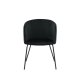 VENTURE DESIGN Berit spisebordsstol, med armlener - svart flyel og sort stl