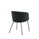 VENTURE DESIGN Berit spisebordsstol, med armlener - svart flyel og sort stl