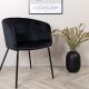 VENTURE DESIGN Berit spisebordsstol, med armlener - svart flyel og sort stl