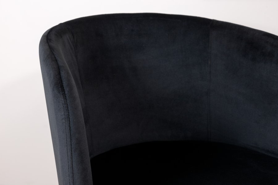 VENTURE DESIGN Berit spisebordsstol, med armlener - svart flyel og sort stl