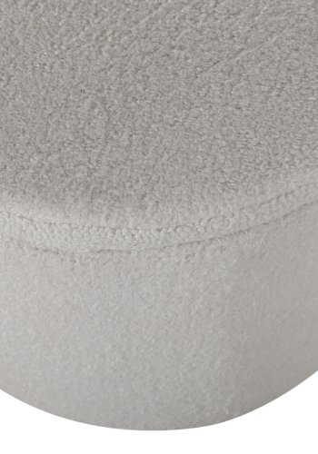 VENTURE DESIGN Dunken Pouf, mit Stauraum, Zylinder – weißer Teddybärstoff Polyester (51)