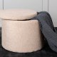 VENTURE DESIGN Dunken puff, m. oppbevaring, sylinder - beige teddystoff polyester (51)
