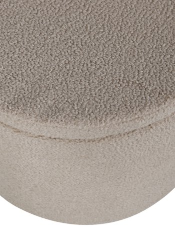 VENTURE DESIGN Dunken puff, m. oppbevaring, sylinder - beige teddystoff polyester (51)