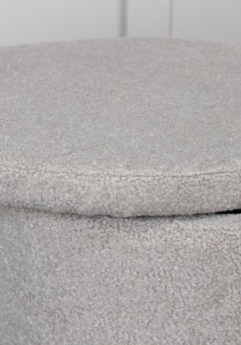 VENTURE DESIGN Dunken Pouf, mit Stauraum, Zylinder – grauer Teddybär-Stoff Polyester (51)