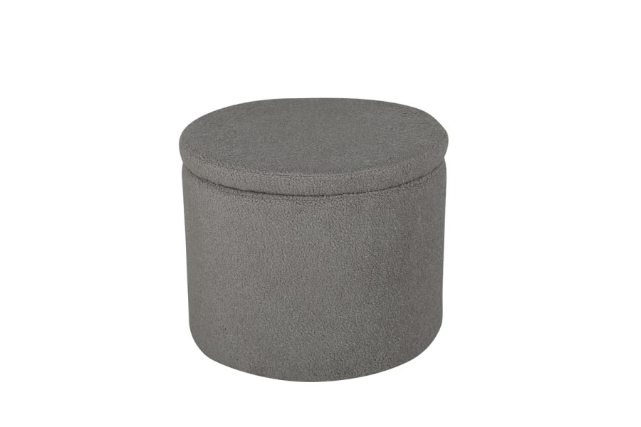 VENTURE DESIGN Dunken Pouf, mit Stauraum, Zylinder – grauer Teddybär-Stoff Polyester (51)