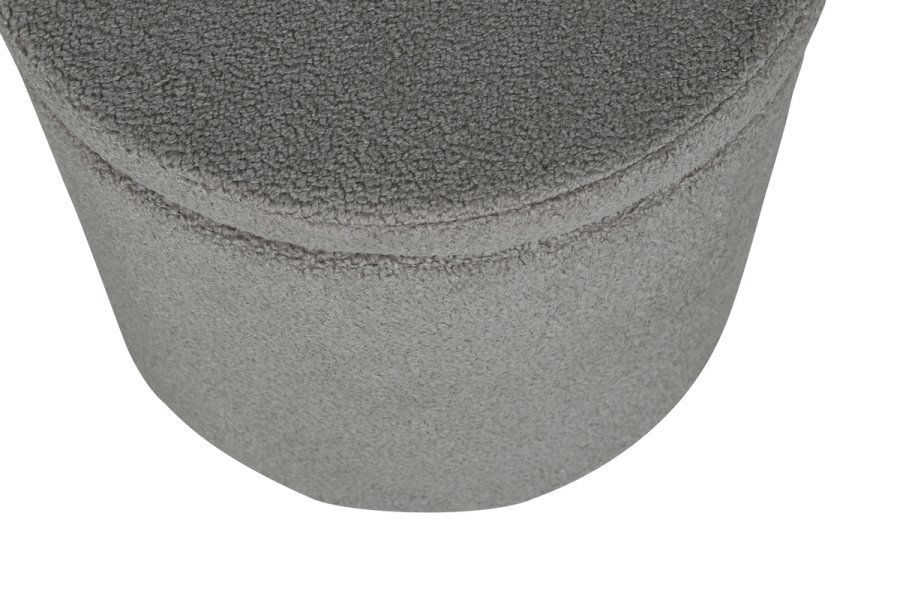 VENTURE DESIGN Dunken Pouf, mit Stauraum, Zylinder – grauer Teddybär-Stoff Polyester (51)