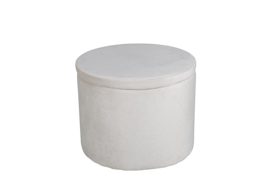 VENTURE DESIGN Dunken Pouf, mit Stauraum, Zylinder – beige Teddybär-Stoff Polyester (51)
