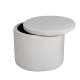 VENTURE DESIGN Dunken Pouf, mit Stauraum, Zylinder – beige Teddybär-Stoff Polyester (51)