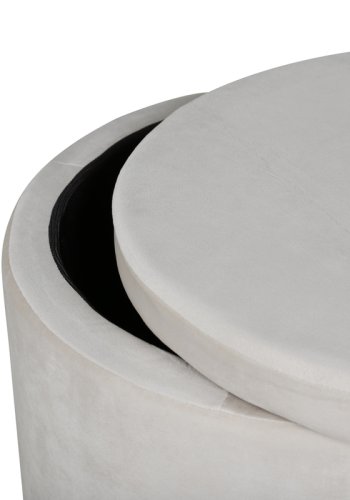 VENTURE DESIGN Dunken Pouf, mit Stauraum, Zylinder – beige Teddybär-Stoff Polyester (51)