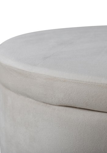 VENTURE DESIGN Dunken Pouf, mit Stauraum, Zylinder – beige Teddybär-Stoff Polyester (51)