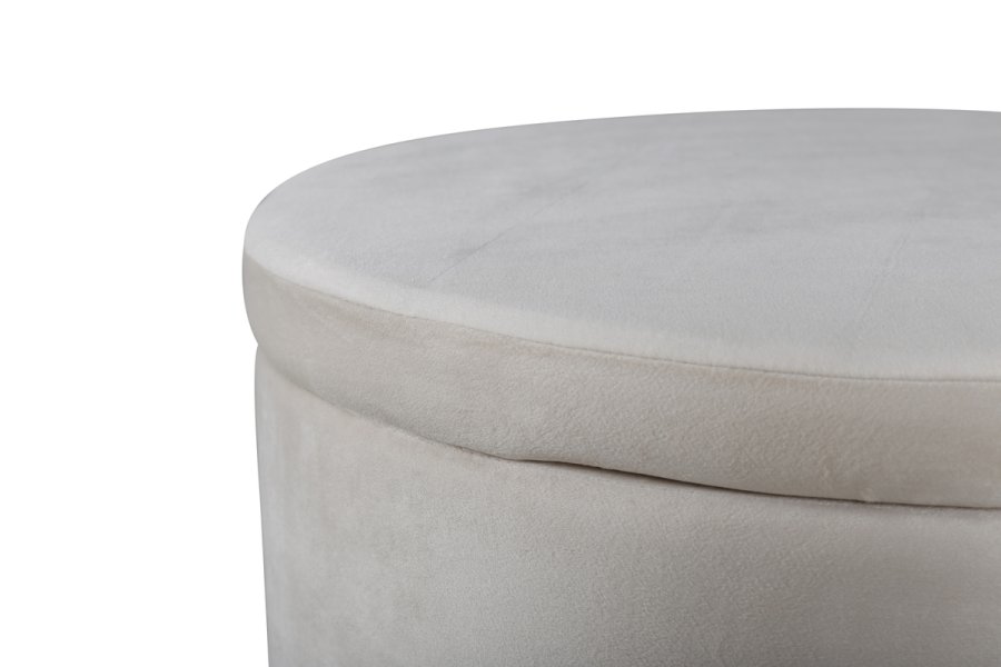 VENTURE DESIGN Dunken Pouf, mit Stauraum, Zylinder – beige Teddybär-Stoff Polyester (51)
