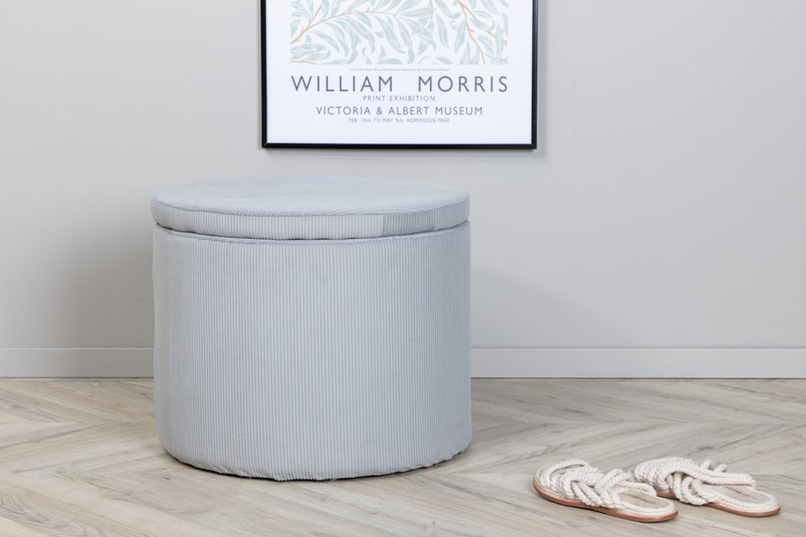 VENTURE DESIGN Dunken puff, m. oppbevaring, sylinder - gr flyel (51)