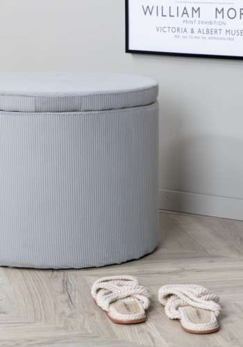 VENTURE DESIGN Dunken puff, m. oppbevaring, sylinder - gr flyel (51)