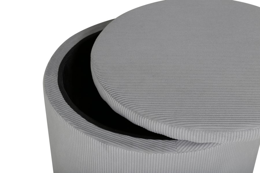 VENTURE DESIGN Dunken puff, m. oppbevaring, sylinder - gr flyel (51)