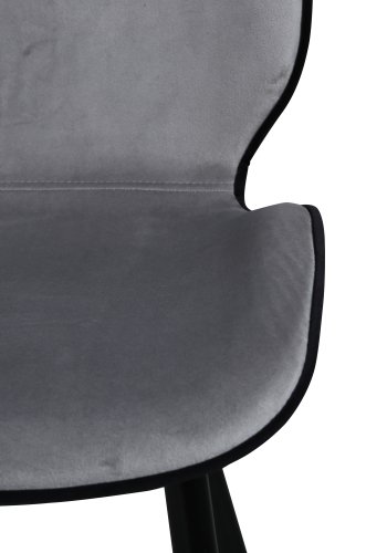 VENTURE DESIGN Emma spisestuestol - gr flyel/polyester lin og sort stl