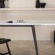 VENTURE DESIGN Jimmy spisebord, m. udtrk - hvid HPL og sort stl (150x90)