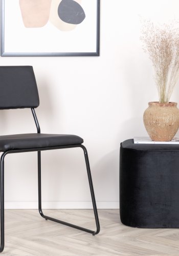 VENTURE DESIGN Kenth spisestuestol - sort PU/polyester og sort stl