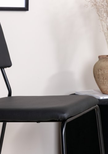 VENTURE DESIGN Kenth spisestuestol - sort PU/polyester og sort stl