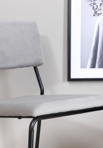 VENTURE DESIGN Kenth spisestuestol - lys gr flyel/polyester lin og sort stl