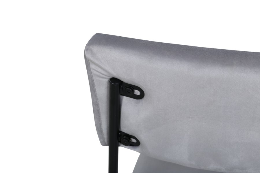 VENTURE DESIGN Kenth spisestuestol - lys gr flyel/polyester lin og sort stl