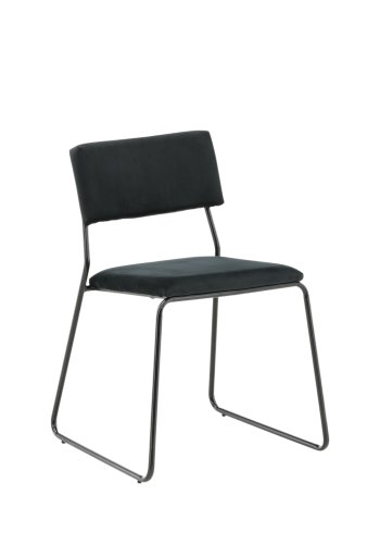 VENTURE DESIGN Kenth spisestuestol - sort flyel/polyester lin og sort stl