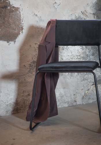 VENTURE DESIGN Kenth spisestuestol - sort flyel/polyester lin og sort stl