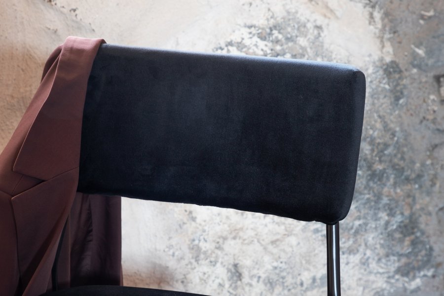 VENTURE DESIGN Kenth spisestuestol - sort flyel/polyester lin og sort stl