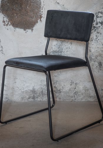 VENTURE DESIGN Kenth spisestuestol - sort flyel/polyester lin og sort stl