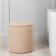 VENTURE DESIGN Limpen puff, med oppbevaring, sylinder - beige teddystoff polyester (32)