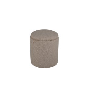 VENTURE DESIGN Limpen puf, m. opbevaring, cylinder - beige bamsestof polyester (32)