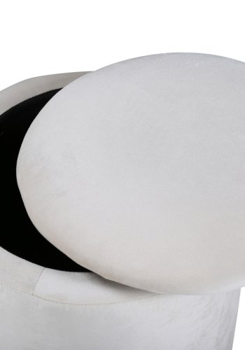 VENTURE DESIGN Limpen puff, med oppbevaring, sylinder - beige flyel (32)