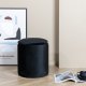 VENTURE DESIGN Limpen puff, med oppbevaring, sylinder - svart flyel (32)
