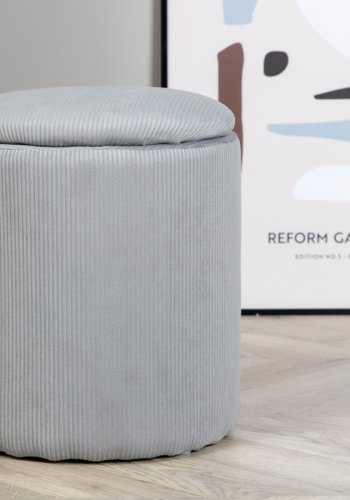 VENTURE DESIGN Limpen puff, med oppbevaring, sylinder - gr flyel (32)